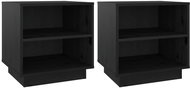 Shumee noční stolky 2 ks, černé 40 × 34 × 40 cm, masivní borové dřevo - Night Stand