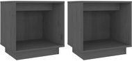 Shumee noční stolky 2 ks, šedé 40 × 30 × 40 cm, masivní borové dřevo - Night Stand