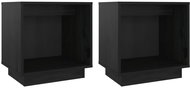 Shumee noční stolky 2 ks, černé 40 × 30 × 40 cm, masivní borové dřevo - Night Stand