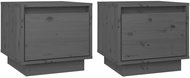 Shumee noční stolky 2 ks, šedé 35 × 34 × 32 cm, masivní borové dřevo - Night Stand