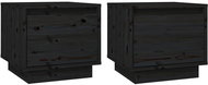 Shumee noční stolky 2 ks, černé 35 × 34 × 32 cm, masivní borové dřevo - Night Stand