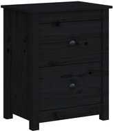 Shumee noční stolek černý 50 × 35 × 61,5 cm, masivní borové dřevo - Night Stand