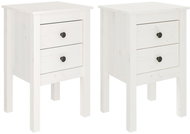 Shumee noční stolky 2 ks, bílé 40 × 35 × 61,5 cm, masivní borové dřevo, 813692 - Night Stand