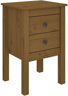 Shumee noční stolek medově hnědý 40 × 35 × 61,5 cm, masivní borové dřevo - Night Stand