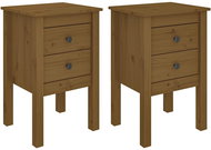 Shumee noční stolky 2 ks, medově hnědé 40 × 35 × 61,5 cm, masivní borovice - Night Stand