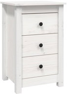 Shumee noční stolek bílý 40 × 35 × 61,5 cm, masivní borové dřevo, 813701 - Night Stand