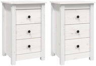 Shumee noční stolky 2 ks, bílé 40 × 35 × 61,5 cm, masivní borové dřevo - Night Stand