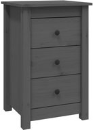 Shumee noční stolek šedý 40 × 35 × 61,5 cm, masivní borové dřevo, 813703 - Night Stand
