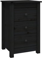 Shumee noční stolek černý 40 × 35 × 61,5 cm, masivní borové dřevo, 813707 - Night Stand