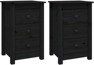Shumee noční stolky 2 ks, černé 40 × 35 × 61,5 cm, masivní borové dřevo, 813708 - Night Stand