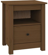 Shumee noční stolek medově hnědý 40 × 35 × 49 cm, masivní borové dřevo - Night Stand