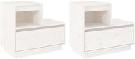 Shumee noční stolky 2 ks, bílé 60 × 34 × 51 cm, masivní borové dřevo - Night Stand