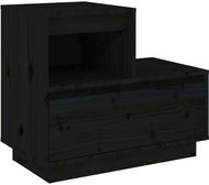 Shumee noční stolek černý 60 × 34 × 51 cm, masivní borové dřevo - Night Stand