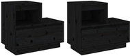 Shumee noční stolky 2 ks, černé 60 × 34 × 51 cm, masivní borové dřevo - Night Stand