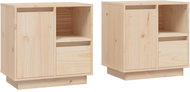 Shumee noční stolky 2 ks, 50 × 34 × 50 cm, masivní borové dřevo - Night Stand