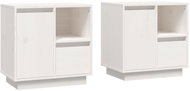 Shumee noční stolky 2 ks, bílé 50 × 34 × 50 cm, masivní borové dřevo - Night Stand