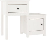 Shumee noční stolek bílý 79,5 × 38 × 65,5 cm, masivní borové dřevo - Night Stand