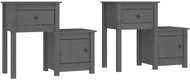 Shumee noční stolky 2 ks, šedé 79,5 × 38 × 65,5 cm, masivní borové dřevo - Night Stand