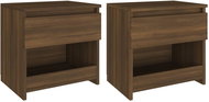 Shumee noční stolky 2 ks, hnědý dub 40 × 30 × 39 cm kompozitní dřevo - Night Stand