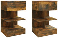Shumee noční stolky 2 ks, kouřový dub 40 × 35 × 65 cm kompozitní dřevo - Night Stand