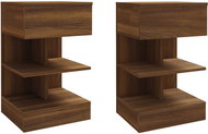 Shumee noční stolky 2 ks, hnědý dub 40 × 35 × 65 cm kompozitní dřevo - Night Stand