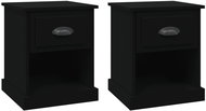 Shumee noční stolky 2 ks, černé 39 × 39 × 47,5 cm kompozitní dřevo, 816131 - Night Stand