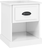Shumee noční stolek bílý vysoký lesk 39 × 39 × 47,5 cm kompozitní dřevo - Night Stand
