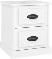 Shumee bedside table white high gloss 39 × 39 × 47,5 cm composite wood, 816148 - Night Stand