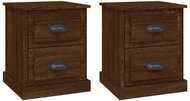 Shumee noční stolky 2 ks, hnědý dub 39 × 39 × 47,5 cm kompozitní dřevo - Night Stand