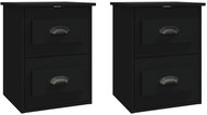 Shumee nástěnné noční stolky 2 ks, černé 41,5 × 36 × 53 cm - Night Stand