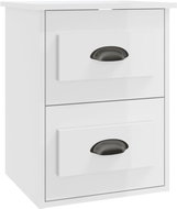 Shumee nástěnný noční stolek bílý s vysokým leskem 41,5 × 36 × 53 cm - Night Stand