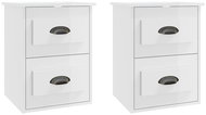 Shumee nástěnné noční stolky 2 ks, bílé vysoký lesk 41,5 × 36 × 53 cm - Night Stand