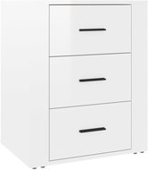 Shumee noční stolek bílý s vysokým leskem 50 × 36 × 60 cm kompozitní dřevo, 816714 - Night Stand