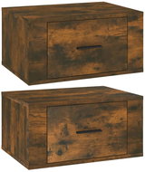 Shumee nástěnné noční stolky 2 ks, kouřový dub 50 × 36 × 25 cm - Night Stand