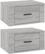 Shumee wall-mounted bedside tables 2 pcs, sonoma grey 50 × 36 × 25 cm - Night Stand