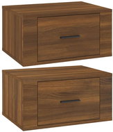 Shumee nástěnné noční stolky 2 ks, hnědý dub 50 × 36 × 25 cm - Night Stand