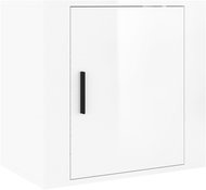 Shumee nástěnný noční stolek bílý s vysokým leskem 50 × 30 × 47 cm - Night Stand