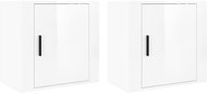 Shumee nástěnné noční stolky 2 ks, bílé s vysokým leskem 50 × 30 × 47 cm - Night Stand