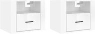Shumee nástěnné noční stolky 2 ks, bílé s vysokým leskem 50 × 36 × 40 cm - Night Stand