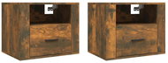Shumee nástěnné noční stolky 2 ks, kouřový dub 50 × 36 × 40 cm - Night Stand