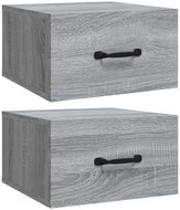 Shumee nástěnné noční stolky 2 ks, šedé sonoma 35 × 35 × 20 cm, 817582  - Night Stand