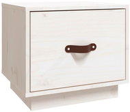 Shumee noční stolek bílý 40 × 34 × 35 cm, masivní borové dřevo - Night Stand