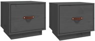 Shumee noční stolky 2 ks, šedé 40 × 34 × 35 cm, masivní borové dřevo - Night Stand