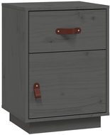 Shumee noční stolek šedý 40 × 34 × 55 cm, masivní borové dřevo, 818309 - Night Stand
