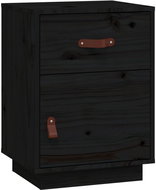 Shumee noční stolek černý 40 × 34 × 55 cm, masivní borové dřevo, 818313 - Night Stand