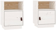 Shumee noční stolky 2 ks, bílé 40 × 34 × 55 cm, masivní borové dřevo, 818318 - Night Stand
