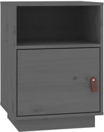 Shumee noční stolek šedý 40 × 34 × 55 cm, masivní borové dřevo - Night Stand