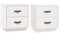 Shumee noční stolky 2 ks, bílé 40 × 34 × 45 cm, masivní borové dřevo, 818328 - Night Stand