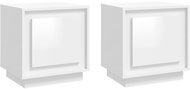 Shumee noční stolky 2 ks, lesklé bílé 44 × 35 × 45 cm kompozitní dřevo - Night Stand