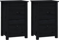 Shumee noční stolky 2 ks, Černá 40 × 35 × 61,5 cm, masivní borové dřevo, 820955 - Night Stand